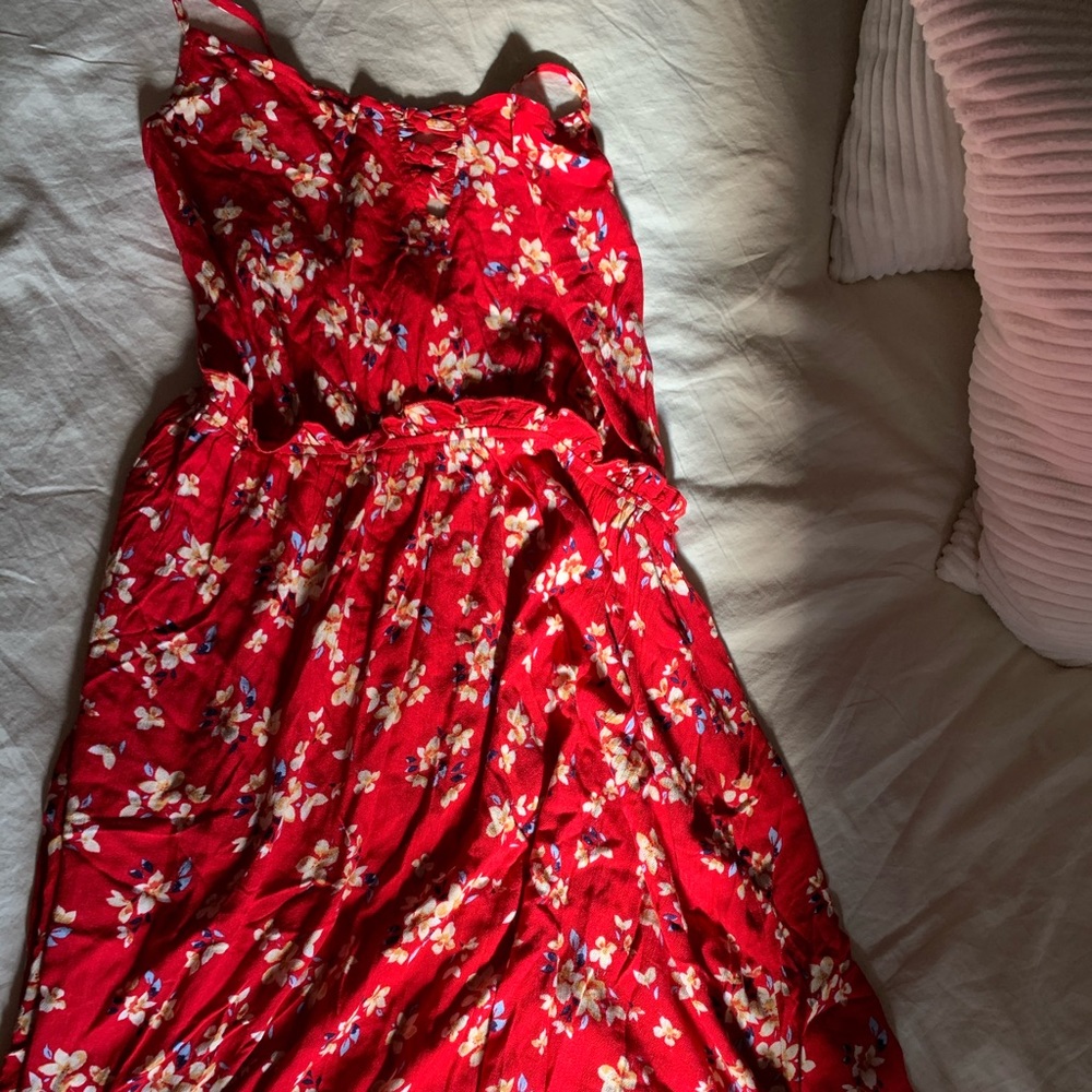 Red dress sundress casual soft M NWOT